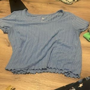 Blue crop top in large from so